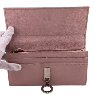 Pre-owned Bvlgari Pink Leather Long Wallet (bi-fold) ()
