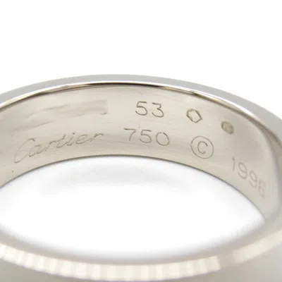 Pre-owned Cartier Silver White Gold (18k) Band Ring ()
