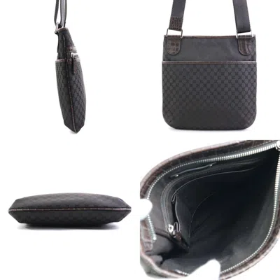 Pre-owned Celine Dark Brown Canvas Leather Shoulder Bag ()