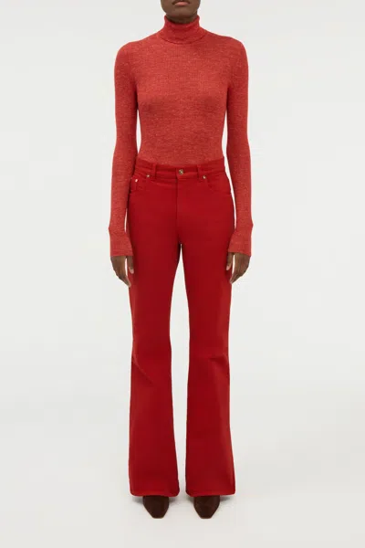 Gabriela Hearst Aldona Knit Turtleneck In Antelope Orange Cashmere Silk With Hemp In Red