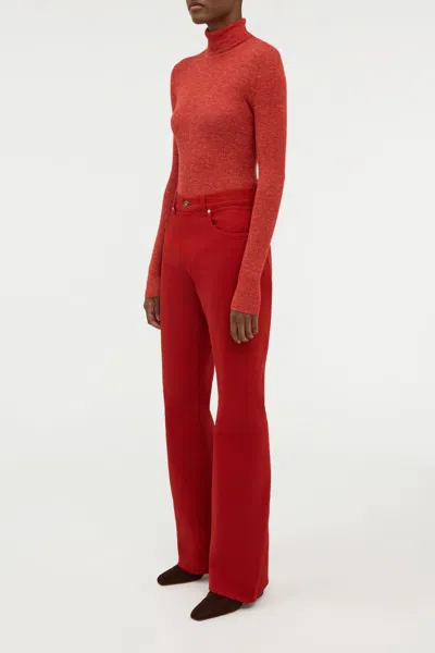 Gabriela Hearst Aldona Knit Turtleneck In Antelope Orange Cashmere Silk With Hemp In Red