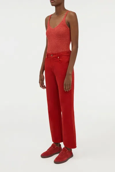 Gabriela Hearst Cinxia Knit Tank Top In Antelope Orange Cashmere Silk With Hemp In Red