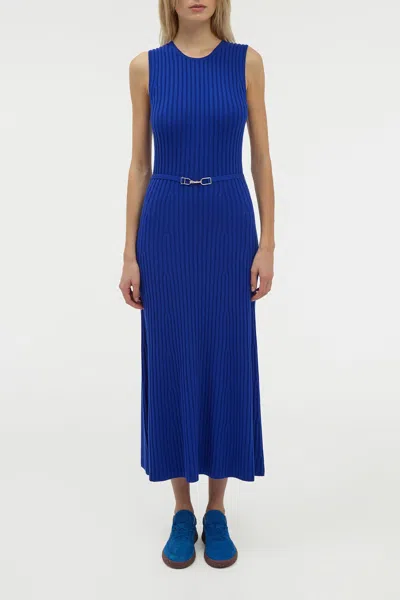 Gabriela Hearst Meier Knit Midi Dress In Cobalt Merino Wool Cashmere In Blue