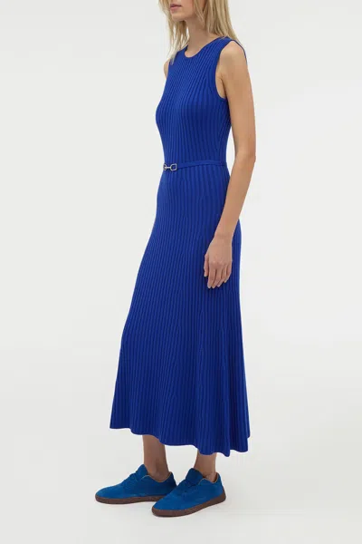 Gabriela Hearst Meier Knit Midi Dress In Cobalt Merino Wool Cashmere In Blue