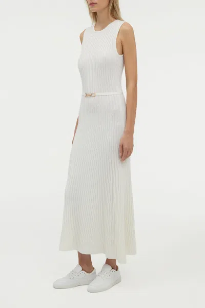 Gabriela Hearst Meier Knit Midi Dress In Ivory Merino Wool Cashmere In White