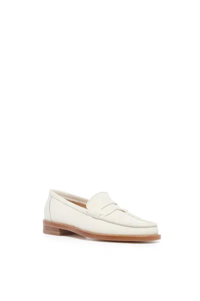 Gabriela Hearst Pierre Loafer In Ivory Textured Leather In Transparent