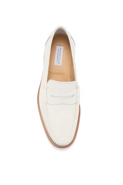 Gabriela Hearst Pierre Loafer In Ivory Textured Leather In Transparent