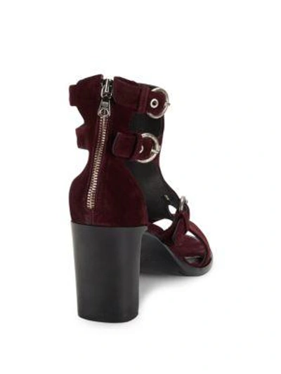 Shop Rag & Bone Leather Stacked Heel Sandals In Bordeaux