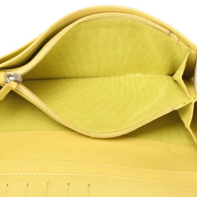 Pre-owned Chanel Yellow Leather Long Wallet (bi-fold) ()