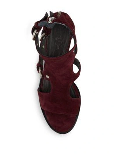 Shop Rag & Bone Leather Stacked Heel Sandals In Bordeaux