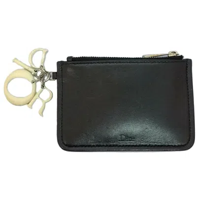 Pre-owned Dior Christian  Blue Canvas Leather Coin Purse/coin Case ()