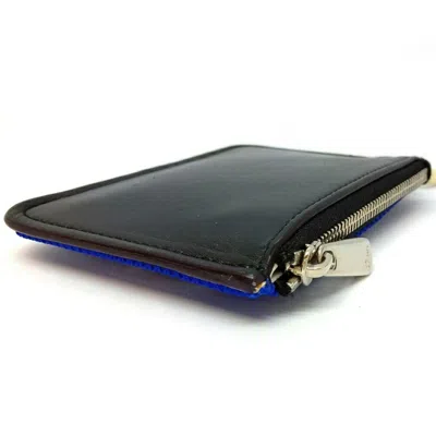 Pre-owned Dior Christian  Blue Canvas Leather Coin Purse/coin Case ()