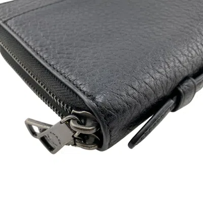 Pre-owned Coach Black Leather Long Wallet (bi-fold) ()