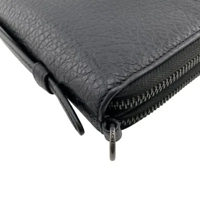 Pre-owned Coach Black Leather Long Wallet (bi-fold) ()