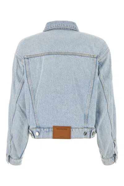 Alexander Wang Denim Jacket With Chest Pockets And Point Collar In Blue