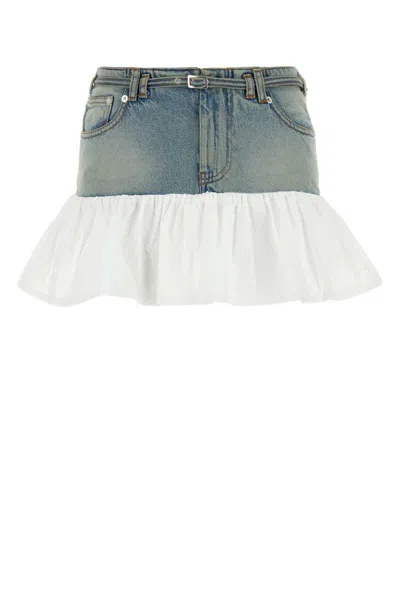 Gimaguas Nena Denim Cotton Flare Mini Skirt