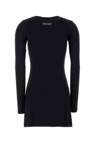 Marine Serre Crescent Moon-embroidered Mini Dress In Black