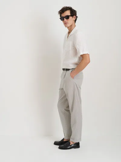 Alex Mill Standard Pleated Pant In Seersucker In Gray
