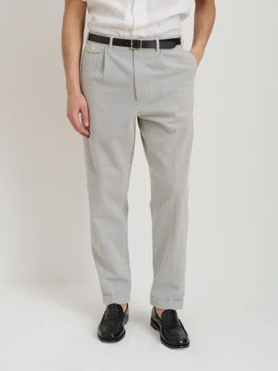 Alex Mill Standard Pleated Pant In Seersucker In Gray