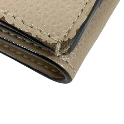 Pre-owned Fendi Beige Leather Wallet (tri-fold) ()