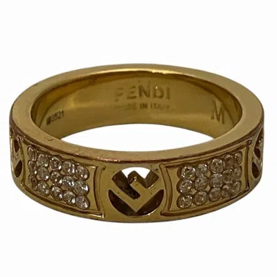Pre-owned Fendi Gold Gold Plating Band Ring ()