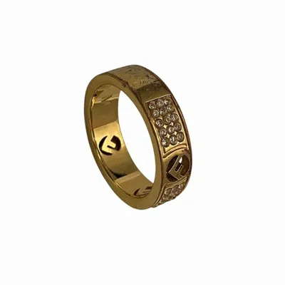 Pre-owned Fendi Gold Gold Plating Band Ring ()
