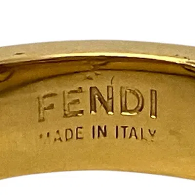 Pre-owned Fendi Gold Gold Plating Band Ring ()