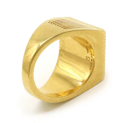 Pre-owned Fendi Gold Gold Plating Band Ring ()