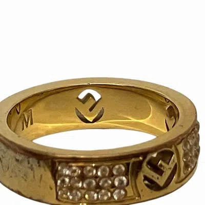 Pre-owned Fendi Gold Gold Plating Band Ring ()