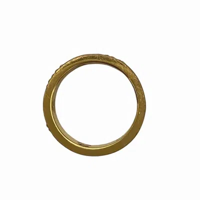 Pre-owned Fendi Gold Gold Plating Band Ring ()