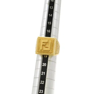 Pre-owned Fendi Gold Gold Plating Band Ring ()