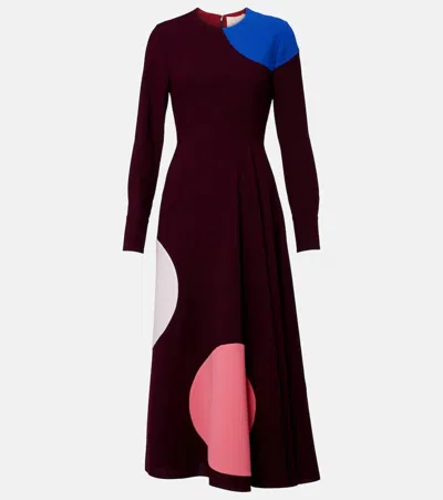 Roksanda Withiel Printed Crêpe Midi Dress In Burgundy