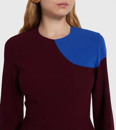 Roksanda Withiel Printed Crêpe Midi Dress In Burgundy