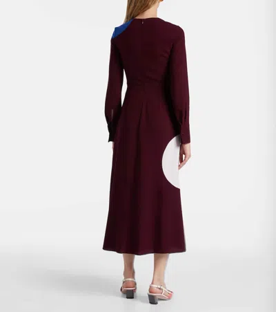 Roksanda Withiel Printed Crêpe Midi Dress In Burgundy