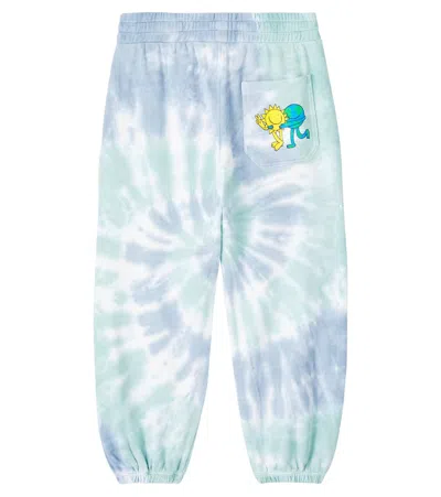 Stella Mccartney Tie-dye Cotton Sweatpants In Blue