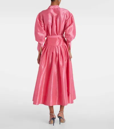 Rebecca Vallance Maple Belted Gathered Shirt Dress In Pink