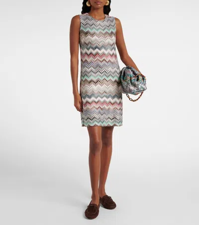 Missoni Zigzag Stripe Sleeveless Knit Minidress In Multi