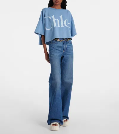 Chloé Nama Leather T-strap Platform Sandals In White