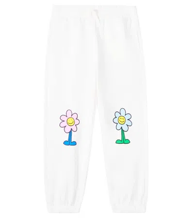 Stella Mccartney Printed Cotton Jersey Sweatpants In White