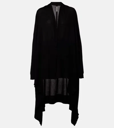 Rick Owens Virgin Wool Cardigan In Black