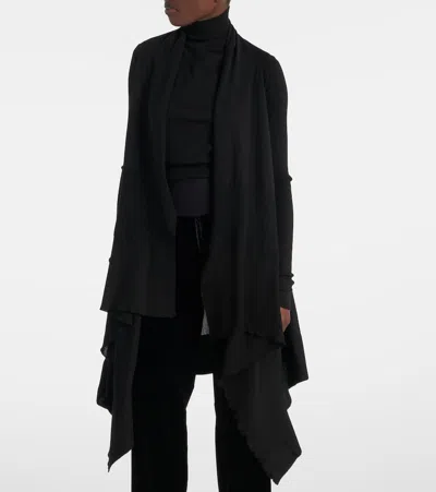 Rick Owens Virgin Wool Cardigan In Black