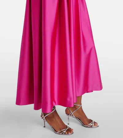 Rebecca Vallance Saskia Pleated Satin Maxi Dress