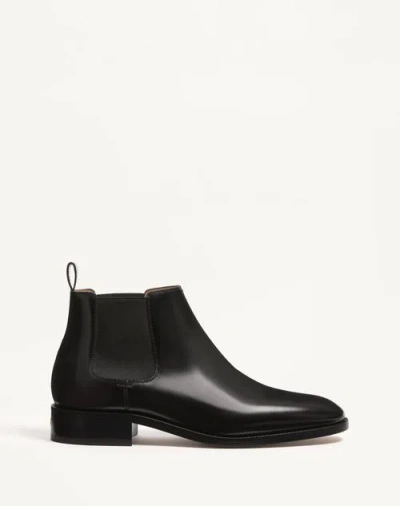 Valentino Pas Des Dieux Ankle Boot In Calfskin In Black