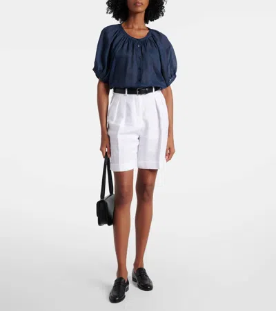 Loro Piana Gritt Ramie Shirt In Blue
