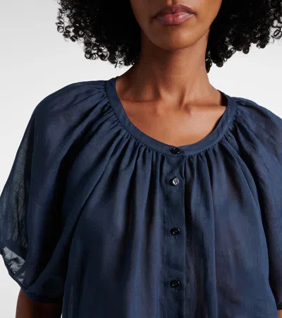Loro Piana Gritt Ramie Shirt In Blue