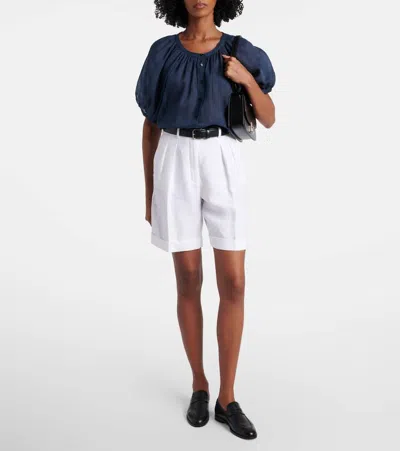 Loro Piana Gritt Ramie Shirt In Blue