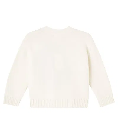 Molo Brian Jacquard Wool Sweater In White