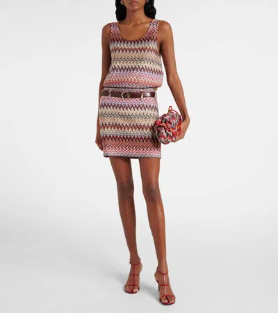 Missoni Zigzag Lamé Miniskirt In Multi