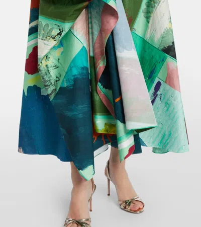 Roksanda Nura Bow-detail Cotton Cocktail Dress In Multi