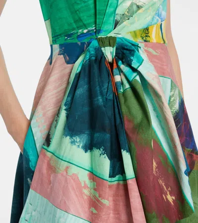 Roksanda Nura Bow-detail Cotton Cocktail Dress In Multi